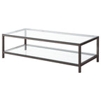Trini 1-shelf Glass Top Coffee Table Black Nickel