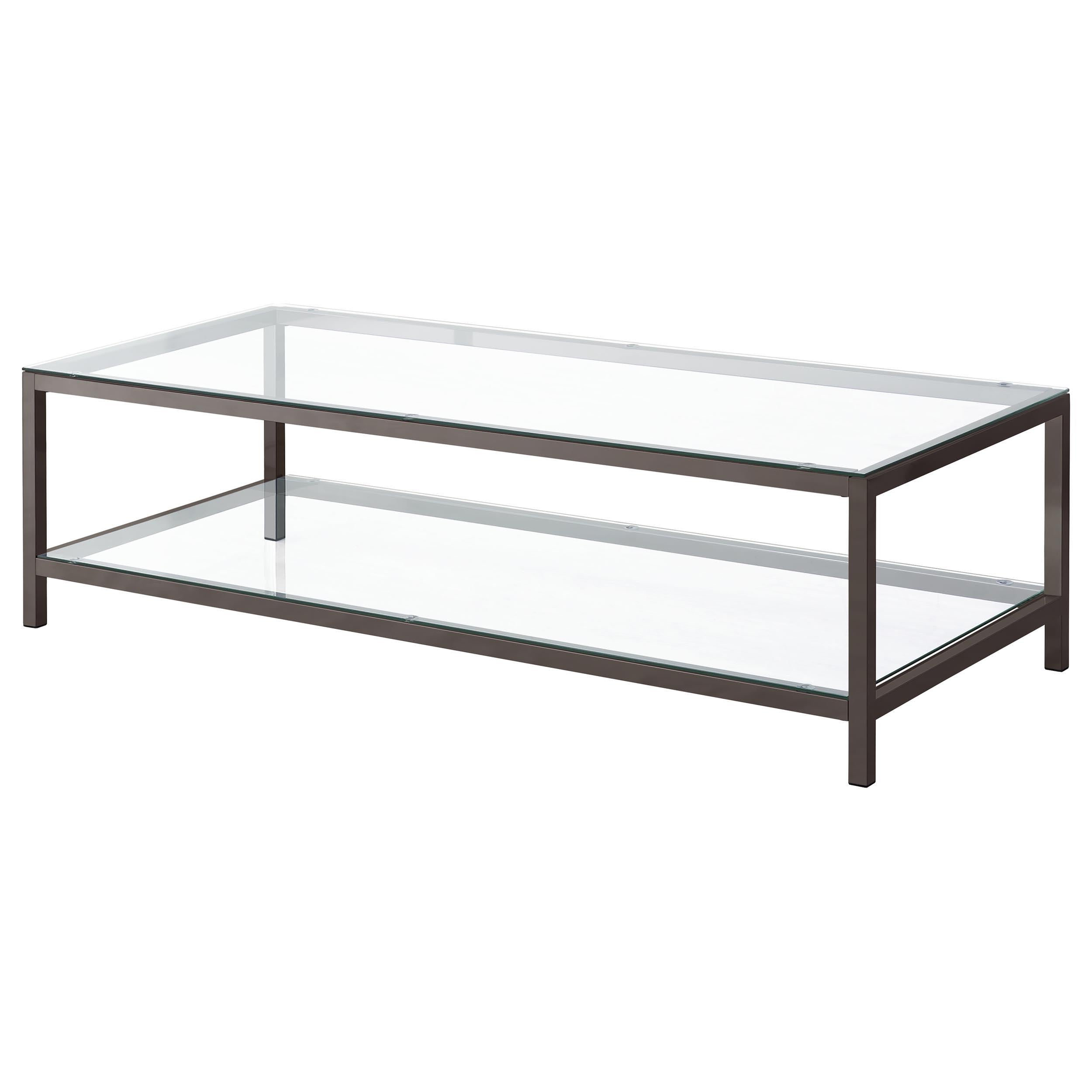 Trini 1-shelf Glass Top Coffee Table Black Nickel