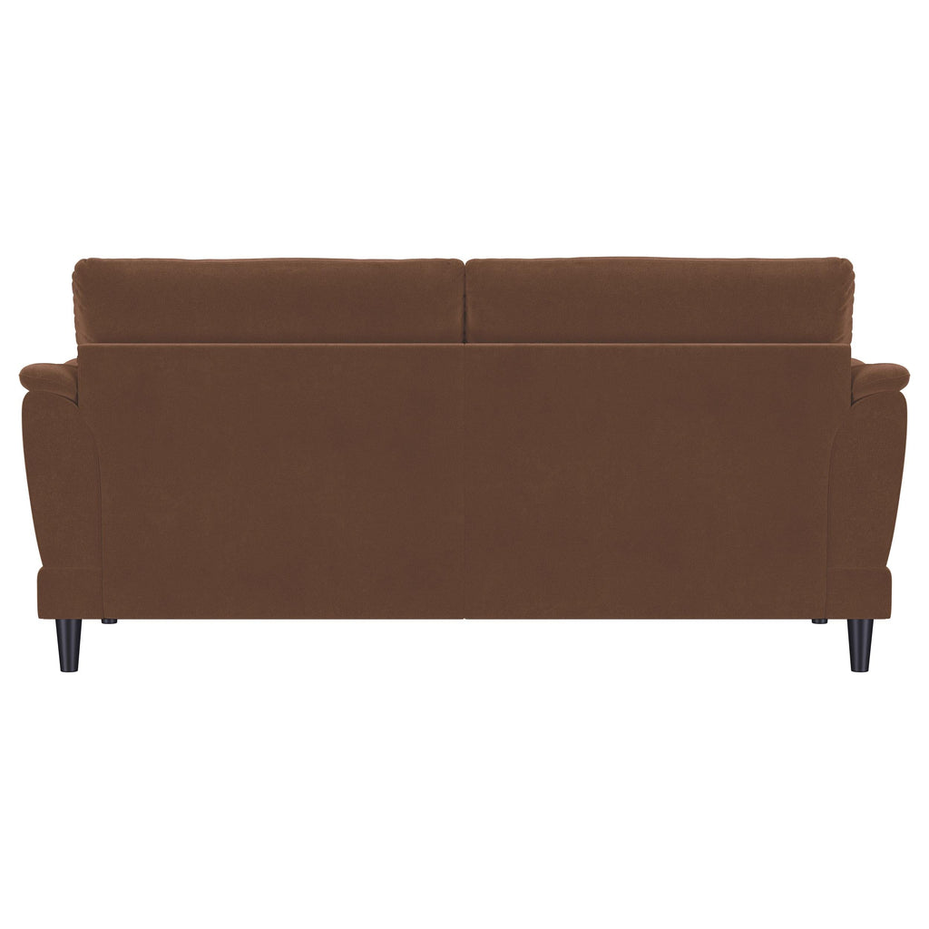 Selma 2-piece Velvet Upholstered Crescent Arm Sofa Set Rust