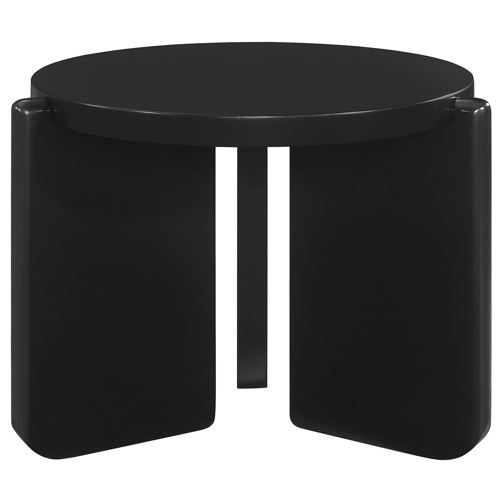 Cordova Round Solid Wood Coffee Table Black