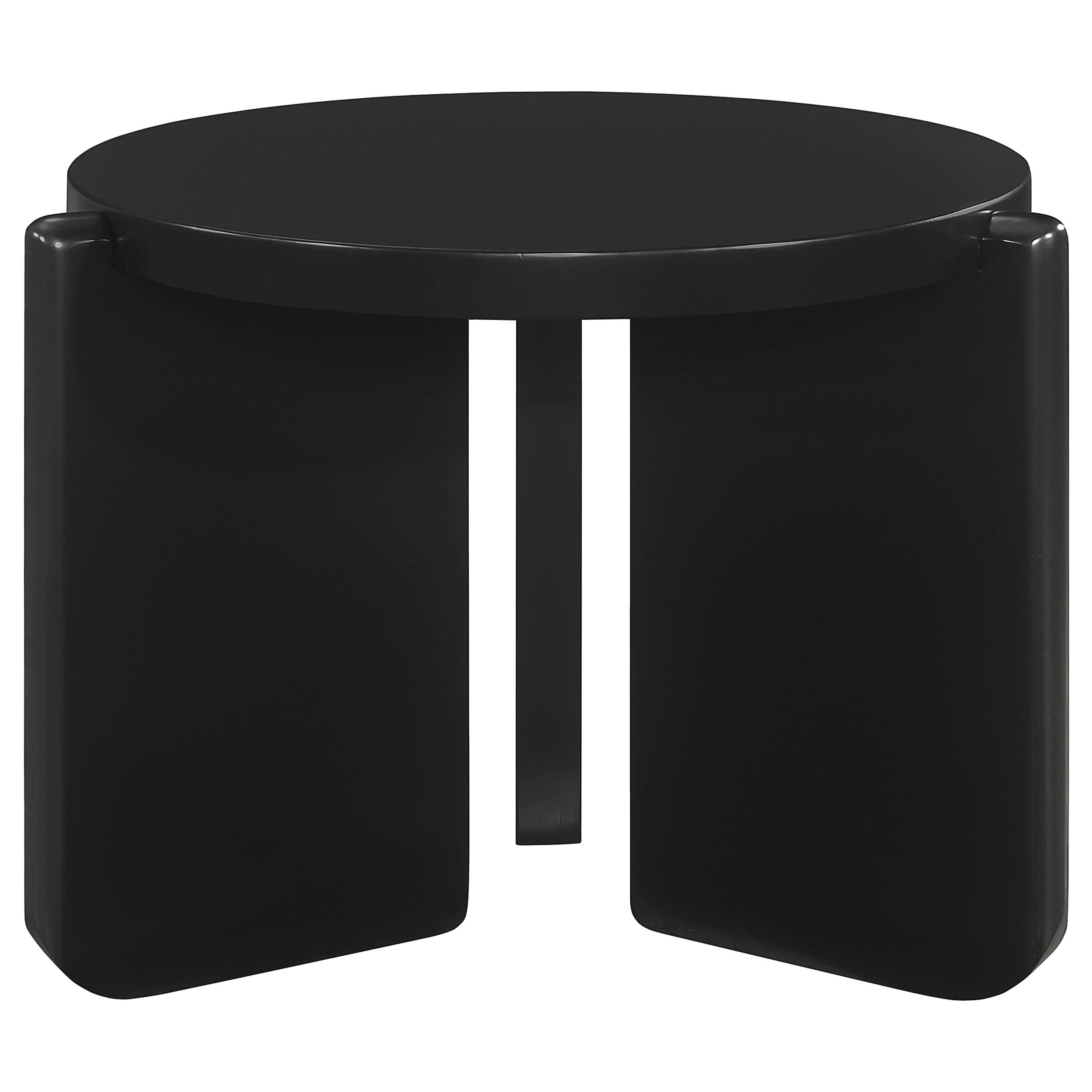 Cordova Round Solid Wood Coffee Table Black