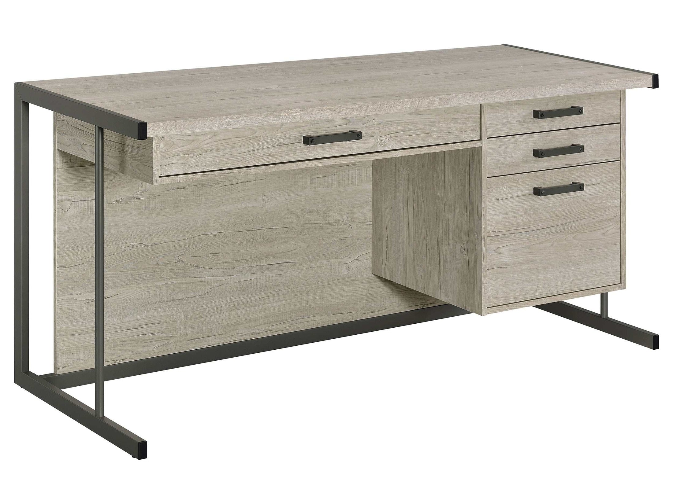 Loomis 60-inch 4-drawer Computer Desk Whitewashed Grey