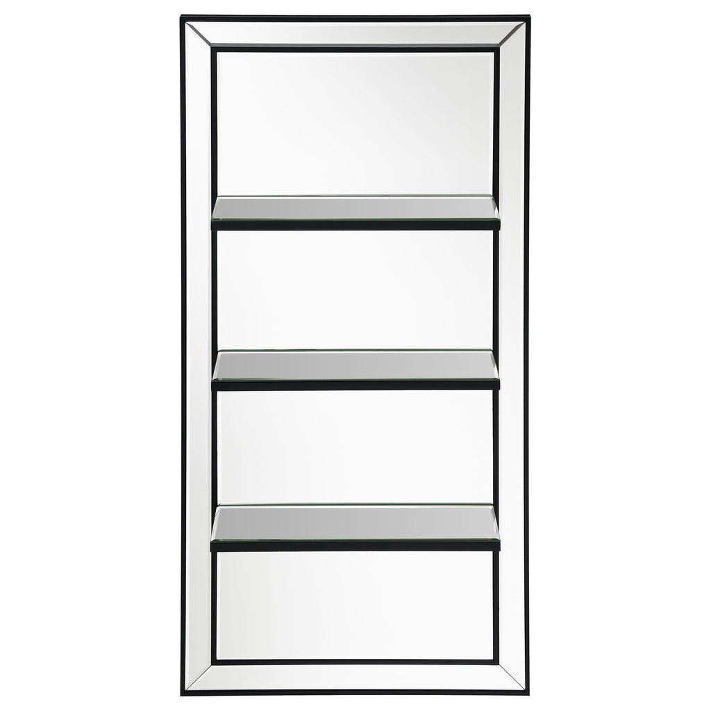 Oriel 24 x 47 Inch Rectangular 3-Shelf Wall Mirror Silver