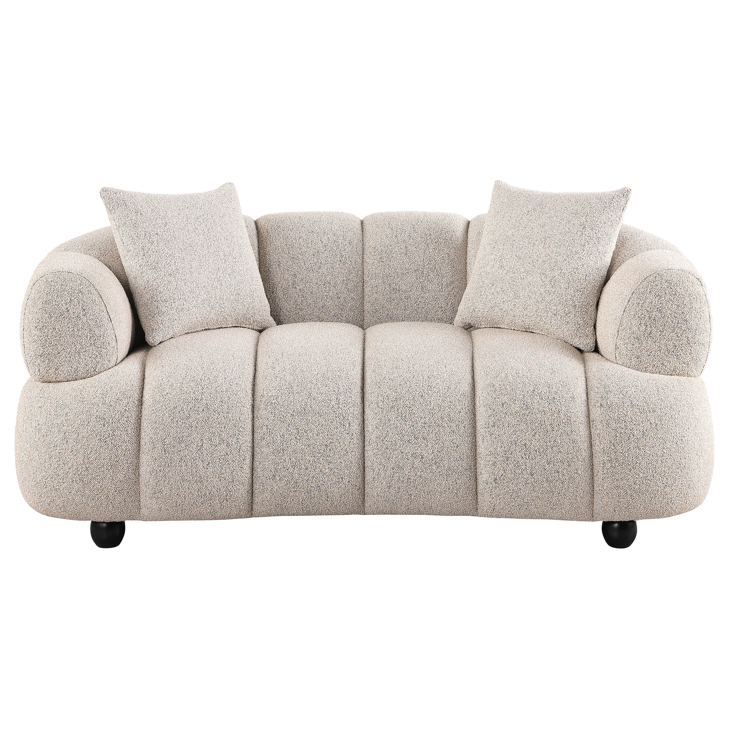 Whitney Contemporary Channel Tufted Woven Fabric Upholstered Loveseat