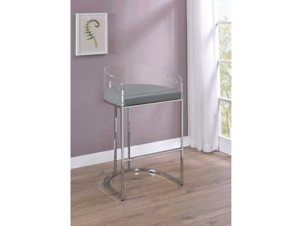 Thermosolis Clear Acrylic Bar Chair Chrome (Set of 2)