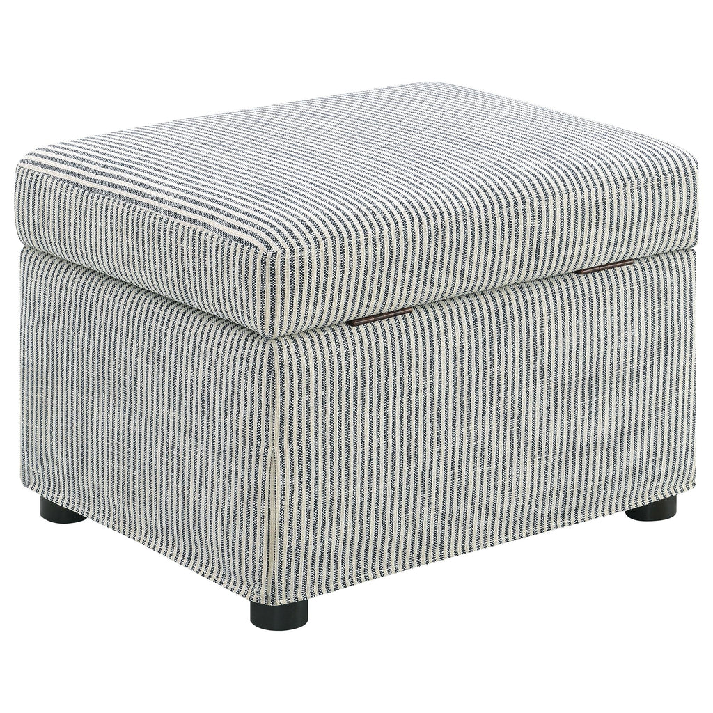 Winter Upholstered Hydraulic Lift Top Storage Ottoman Beige