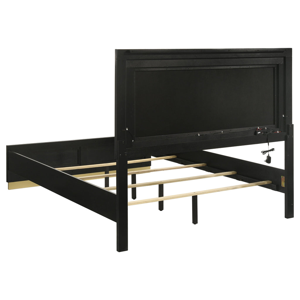 Caraway Wood Eastern King LED Panel Bed White