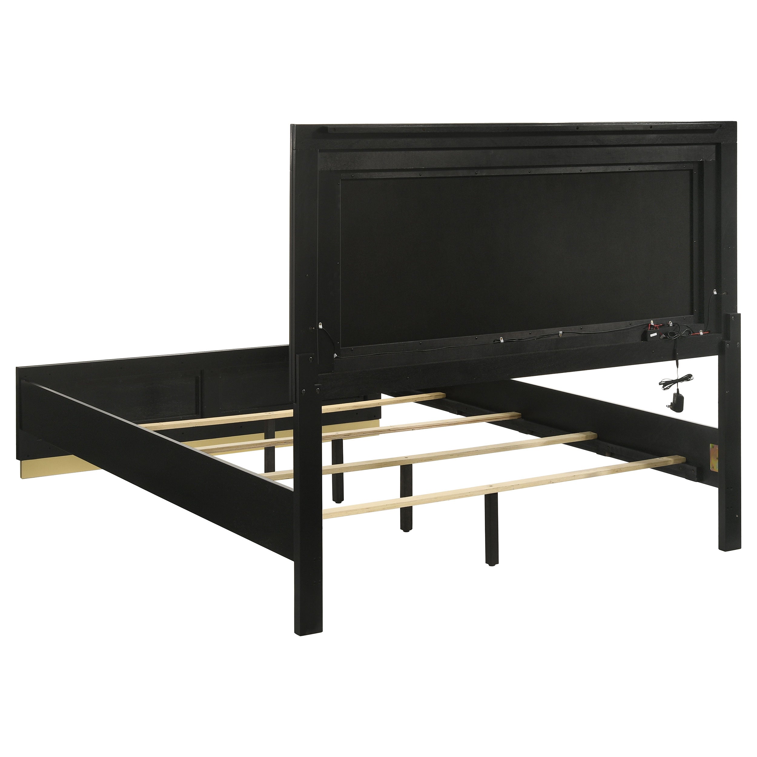 Caraway Wood Eastern King LED Panel Bed White
