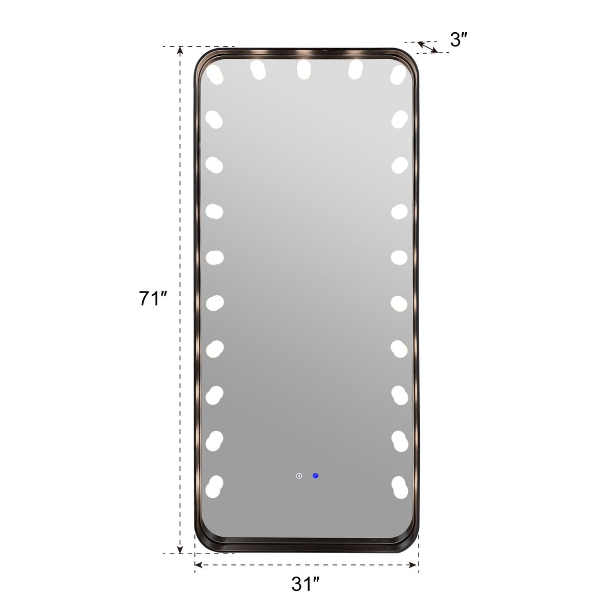 A-FM09 Hollywood 2 (Black) – Floor Mirror