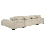 Cannella Beige U-Shaped Double Chaise Upholstered Sectional Sofa