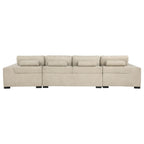 Cannella Beige U-Shaped Double Chaise Upholstered Sectional Sofa