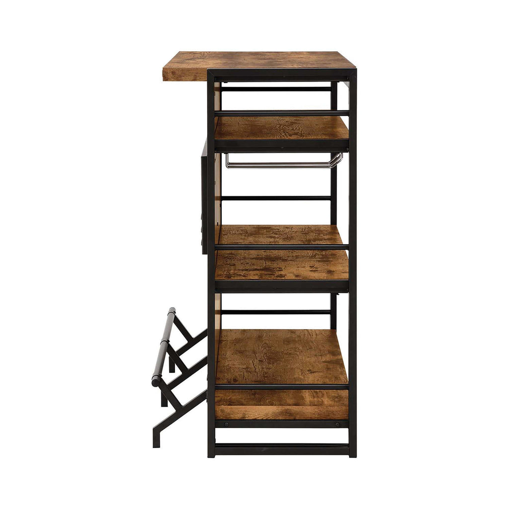 Renaldi 3-shelf Home Bar Wine Cabinet Rustic Nutmeg