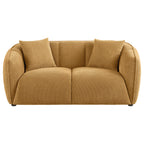 Aleisha Mustard Yellow Chenille Upholstered Loveseat