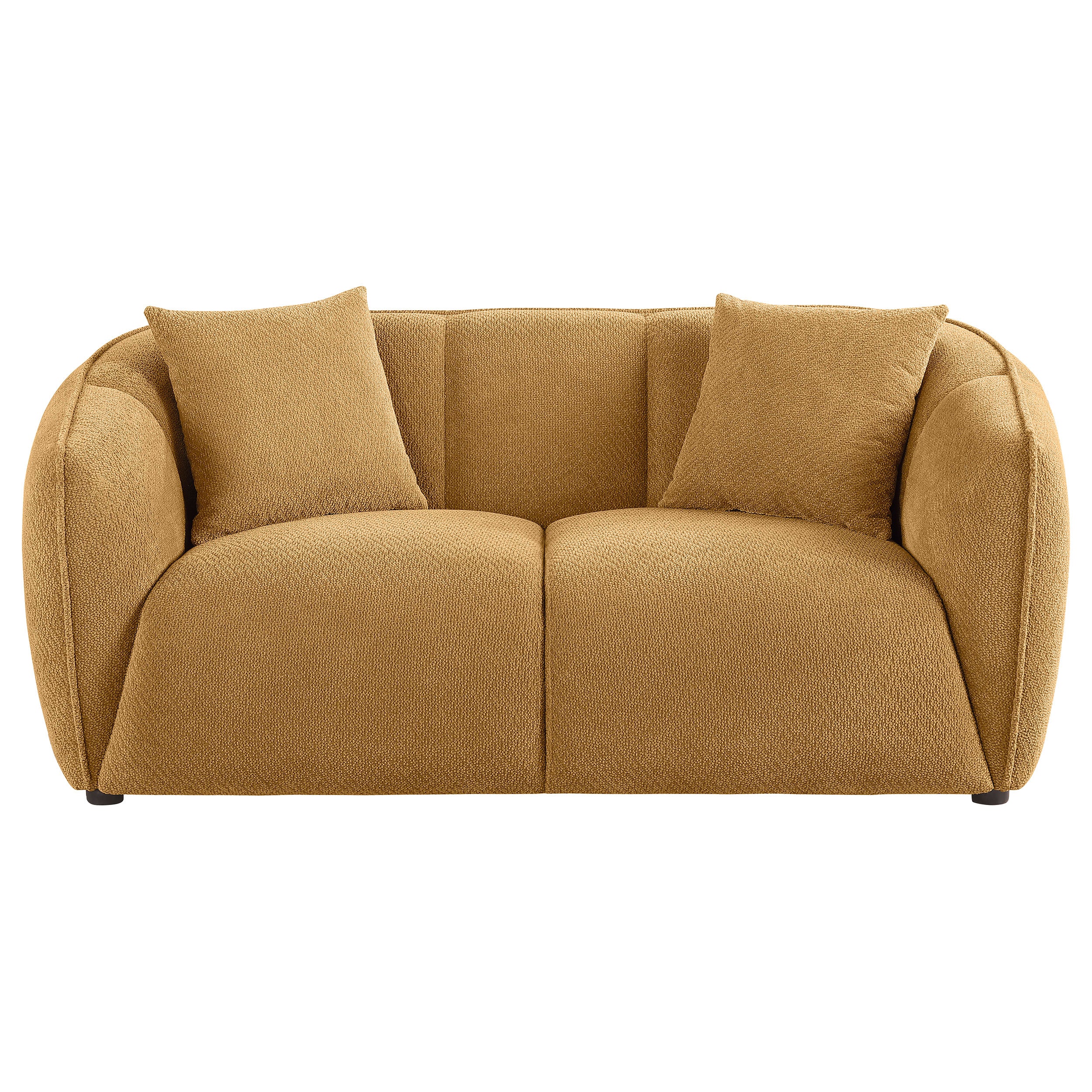 Aleisha Mustard Yellow Chenille Upholstered Loveseat