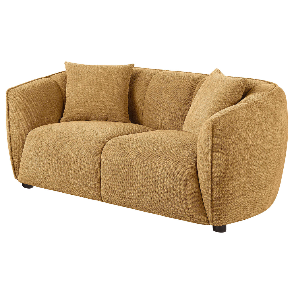 Aleisha Mustard Yellow Chenille Upholstered Loveseat