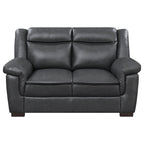 Arabella Grey Faux Leather Loveseat