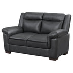Arabella Grey Faux Leather Loveseat