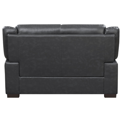 Arabella Grey Faux Leather Loveseat