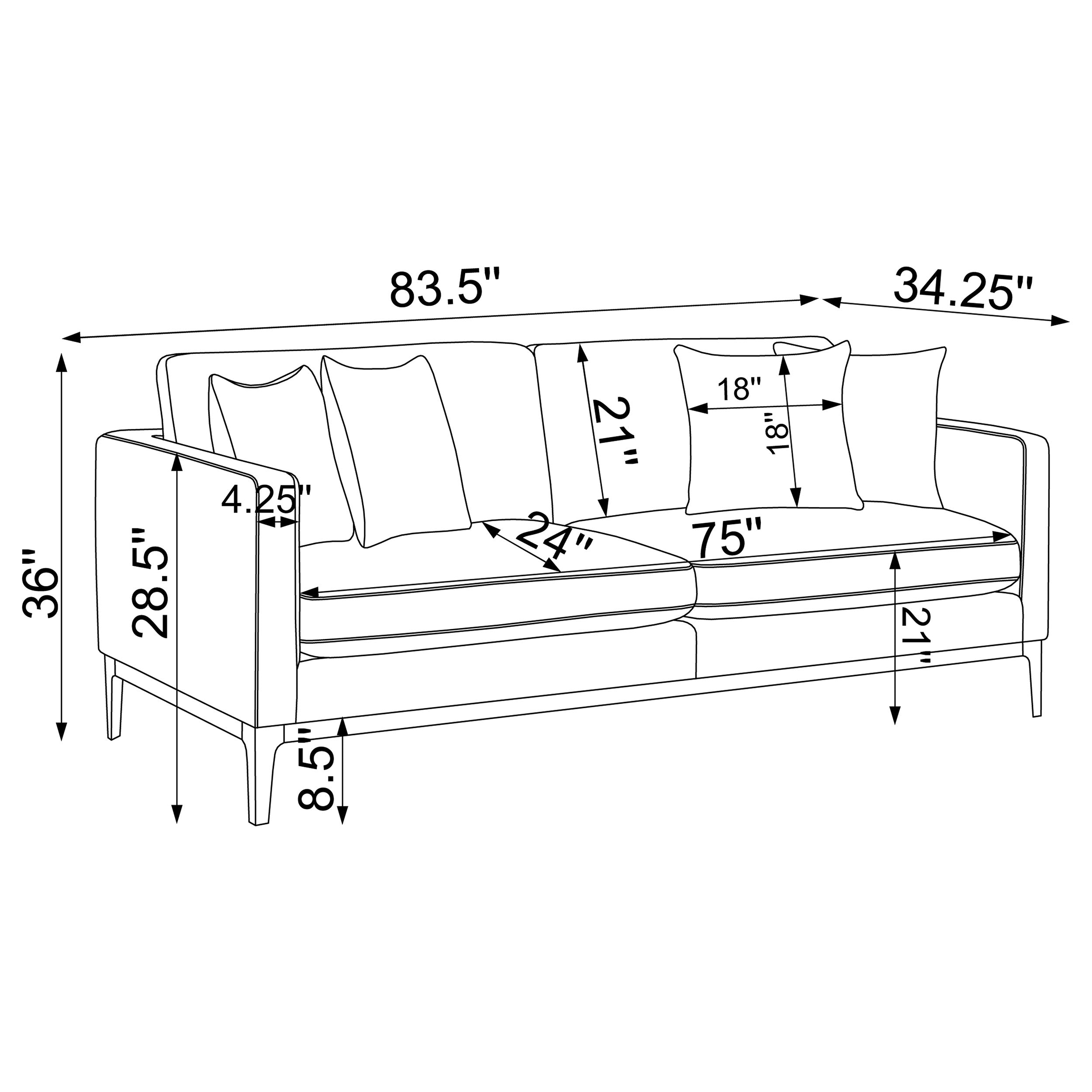 Apperson Light Grey Stationary Sofa