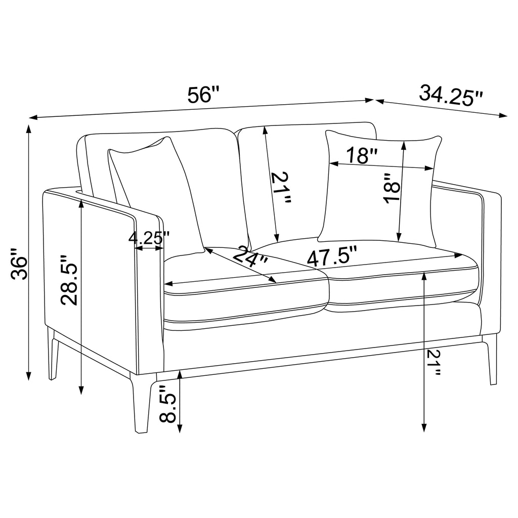 Apperson Light Grey Stationary Loveseat