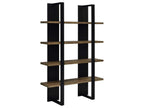 Danbrook 71-inch 4-shelf Bookshelf Black and Aged Walnut