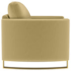 Corliss Camel Upholstered Curved Track Arm Chair