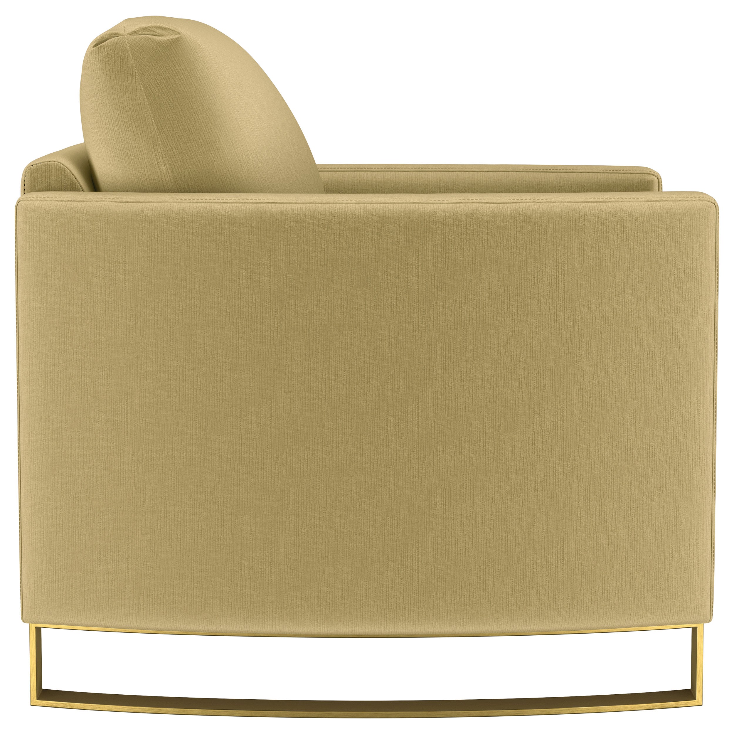 Corliss Camel Upholstered Curved Track Arm Chair