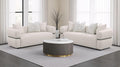 Jeanette 2-piece Fabric Upholstered Round Arm Sofa Set Beige - 508961-S2