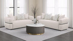 Jeanette 2-piece Fabric Upholstered Round Arm Sofa Set Beige - 508961-S2