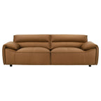 Buxton Top Grain Leather Upholstered Sofa Orange