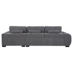 Octavia Upholstered Sectional Chaise Sofa Charcoal Grey