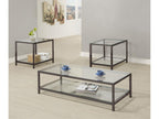 Trini 1-shelf Glass Top Coffee Table Black Nickel