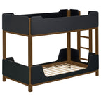 Alevera Metal Twin Over Twin Bunk Bed with Ladder White