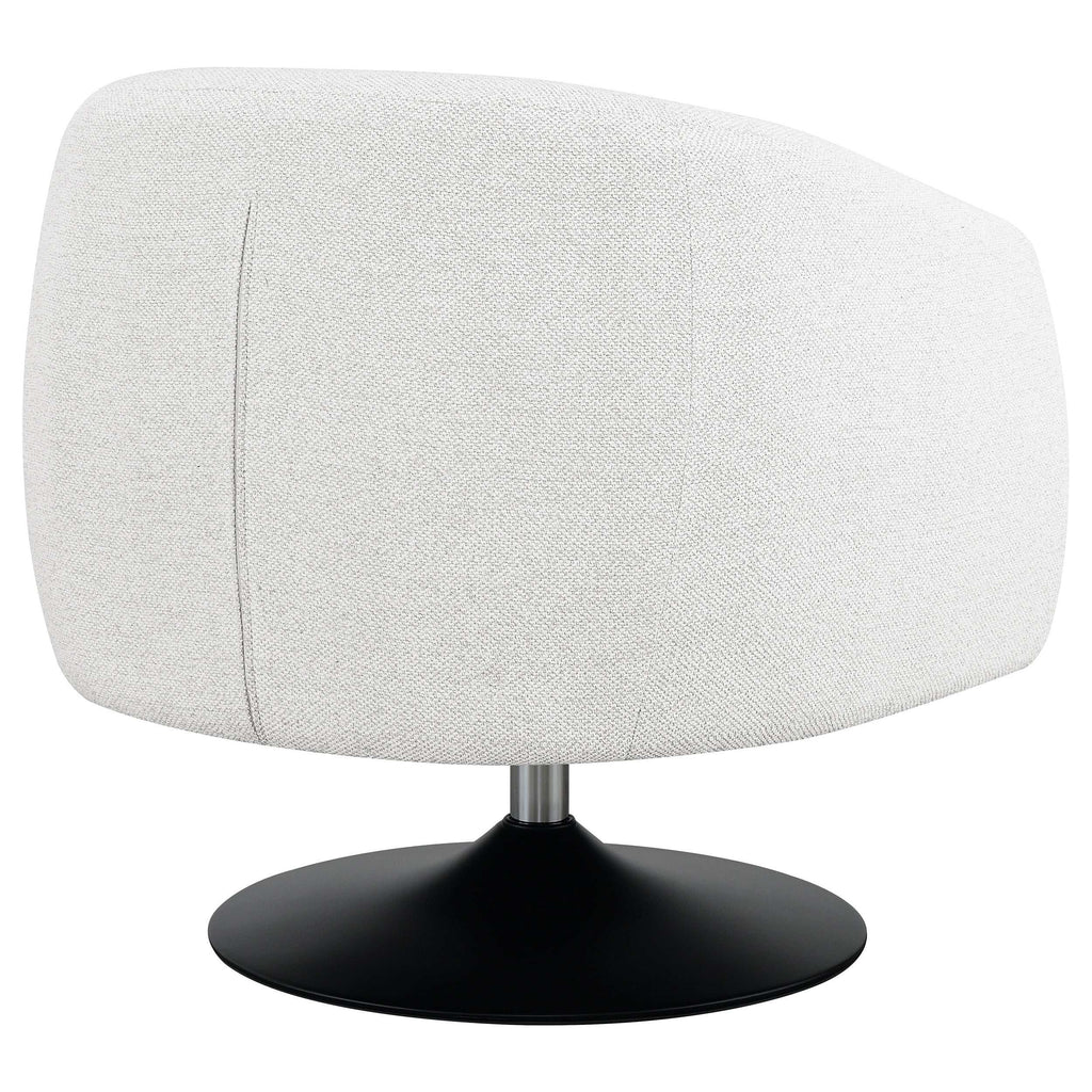 Dave Upholstered Barrel Back Swivel Club Chair Beige