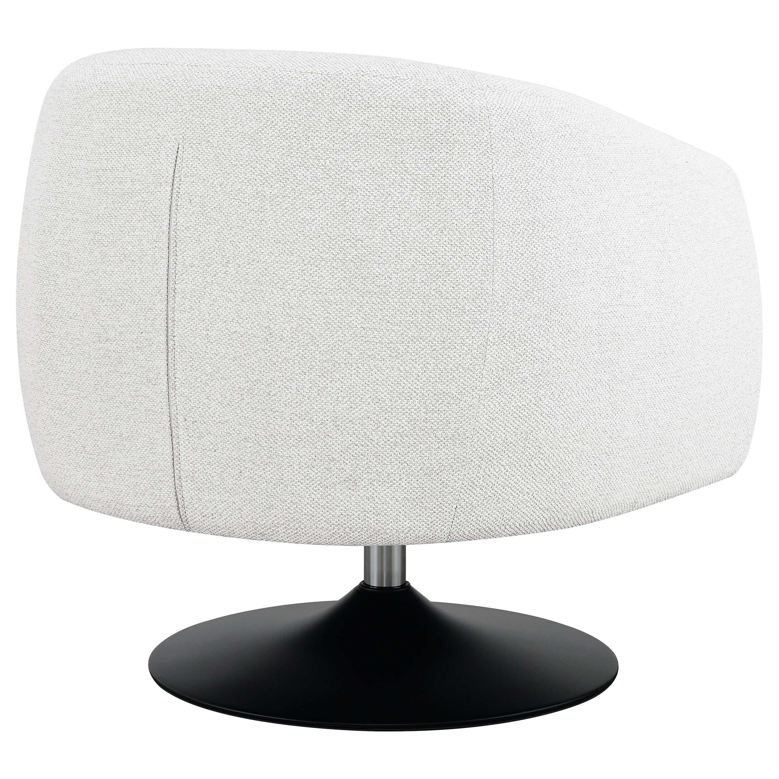 Dave Upholstered Barrel Back Swivel Club Chair Beige