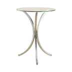 Eloise Round Glass Top Accent Side Table Chrome