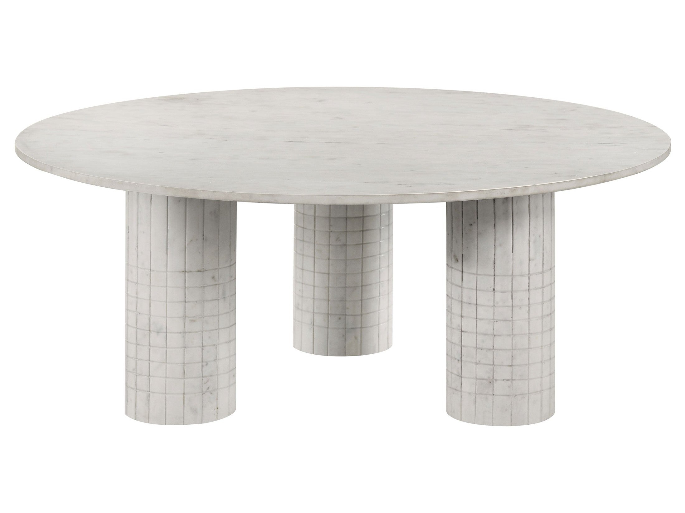 Astoria Round Genuine Marble Coffee Table White