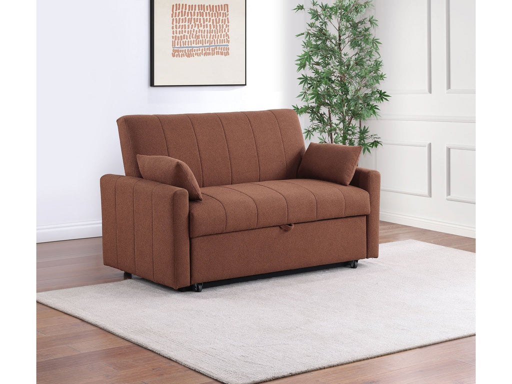 Portland Boucle Upholstered Sleeper Sofa Bed Copper