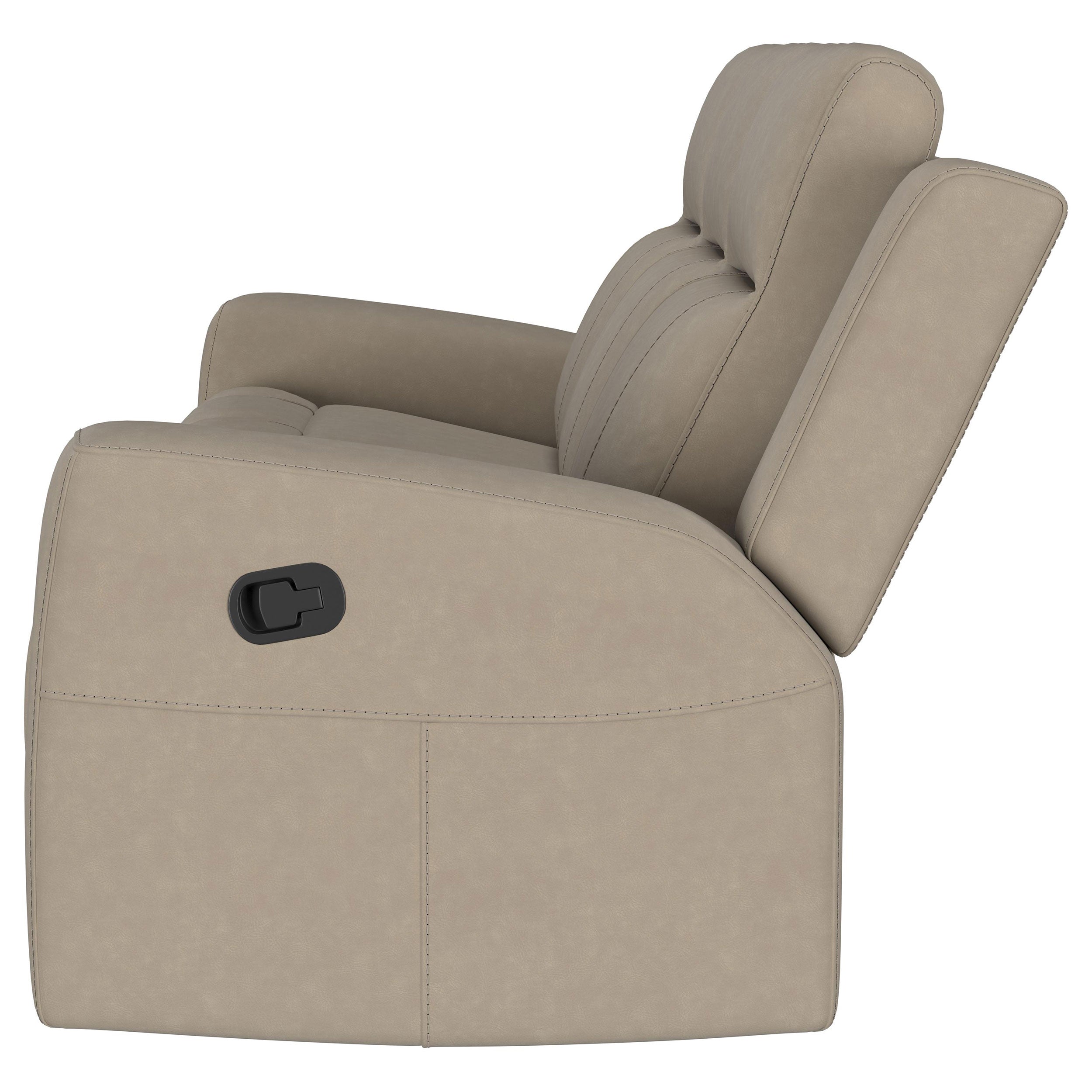 Brentwood 2-piece Upholstered Reclining Sofa Set Taupe