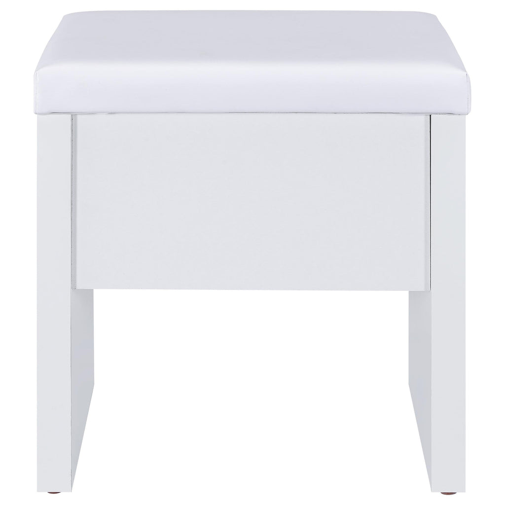Bunbury Makeup Vanity Table Set Storage Mirror and Stool White