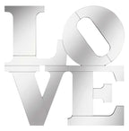 Keiran 40 x 40 Inch LOVE Lettered Wall Mirror Silver