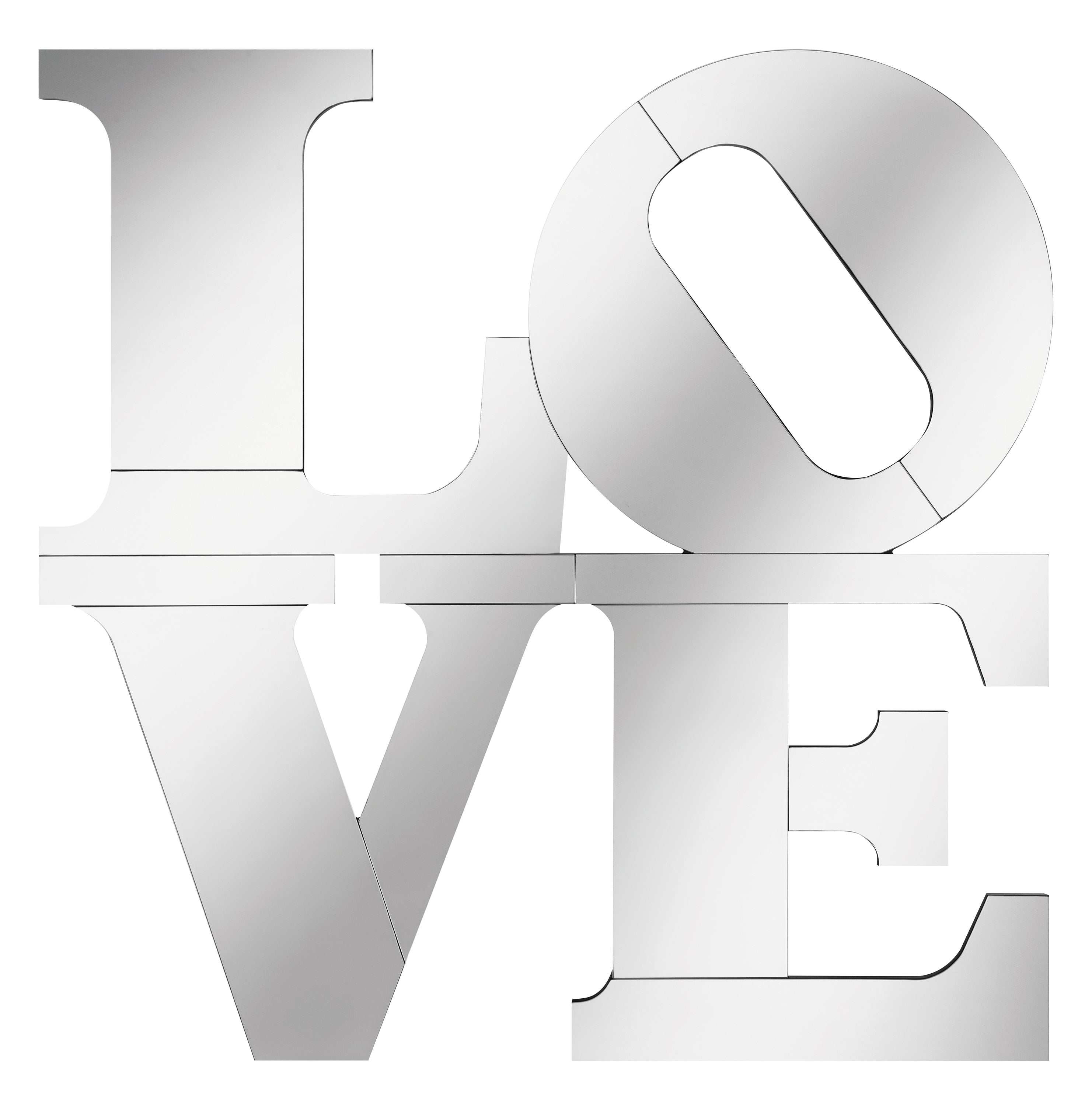 Keiran 40 x 40 Inch LOVE Lettered Wall Mirror Silver