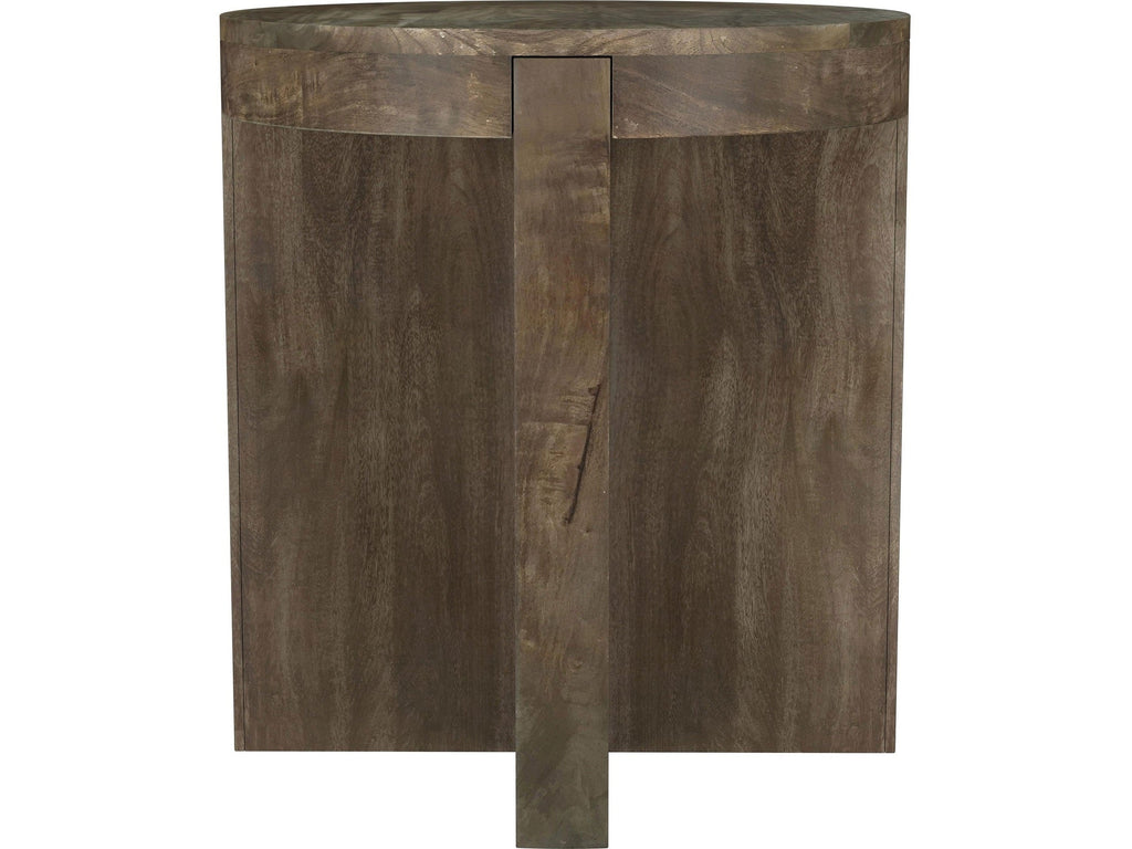 Kinkaid Round Solid Mango Wood End Table Brown