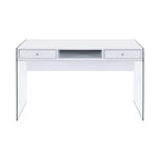 Dobrev 48-inch 2-drawer Writing Desk White High Gloss
