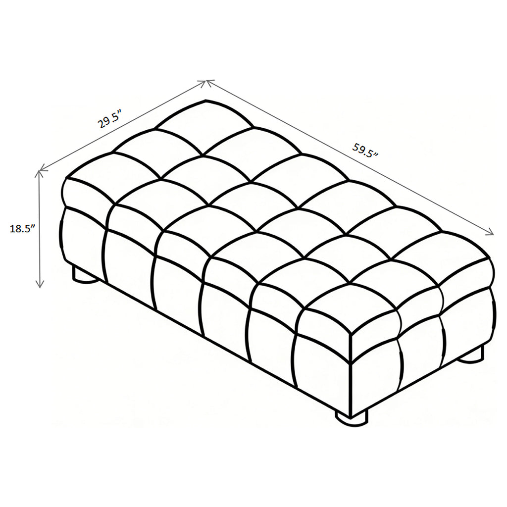 Amara Ivory Upholstered Ottoman