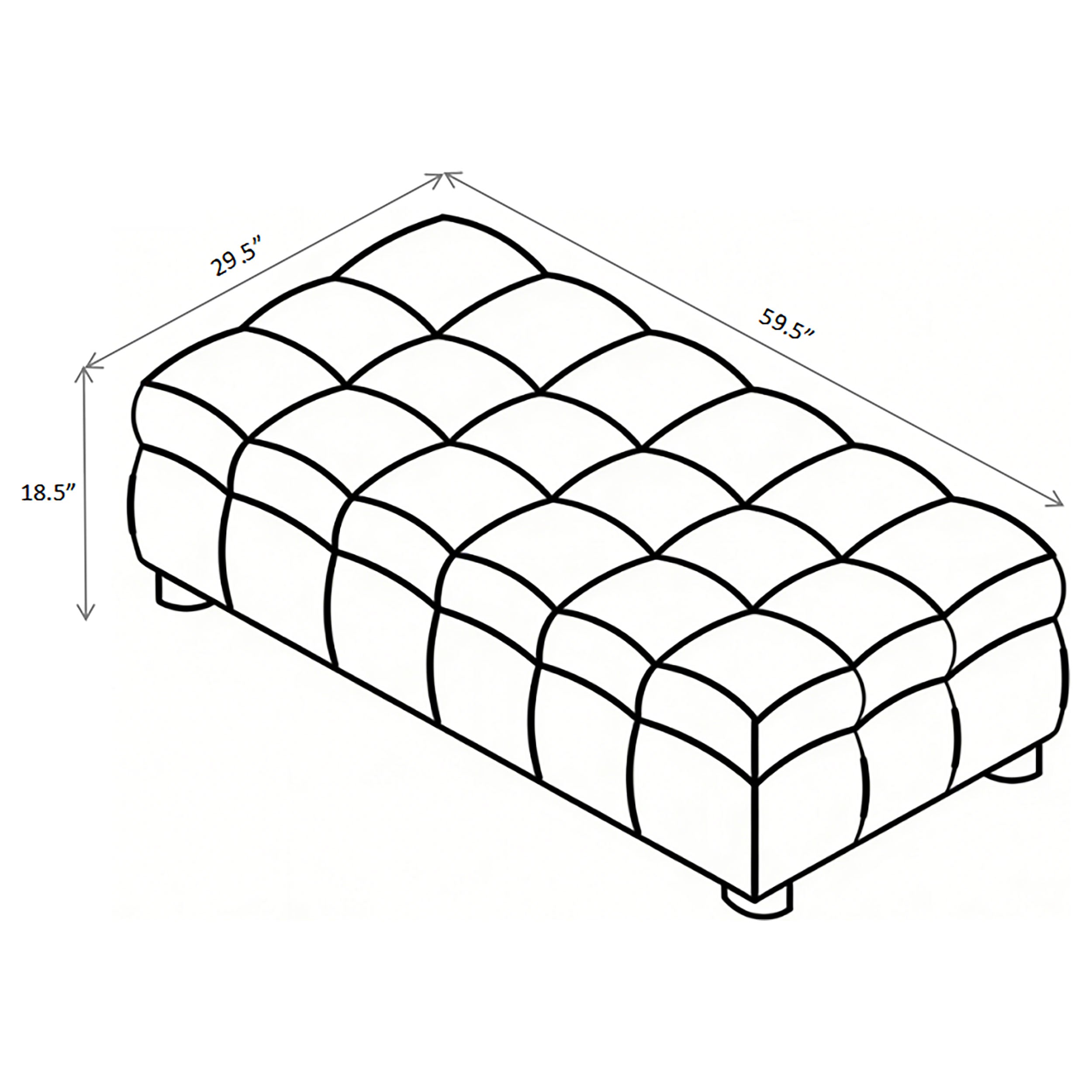 Amara Ivory Upholstered Ottoman