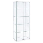 Delphinium 4-Shelf Clear Glass Curio Display Cabinet White