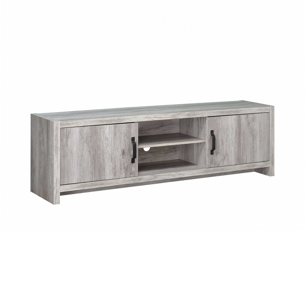 Burke 2-door Engineered Wood 71-inch TV Stand Grey Driftwood