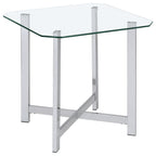 Cronin Rectangular Tempered Glass Top Cocktail Coffee Table Chrome