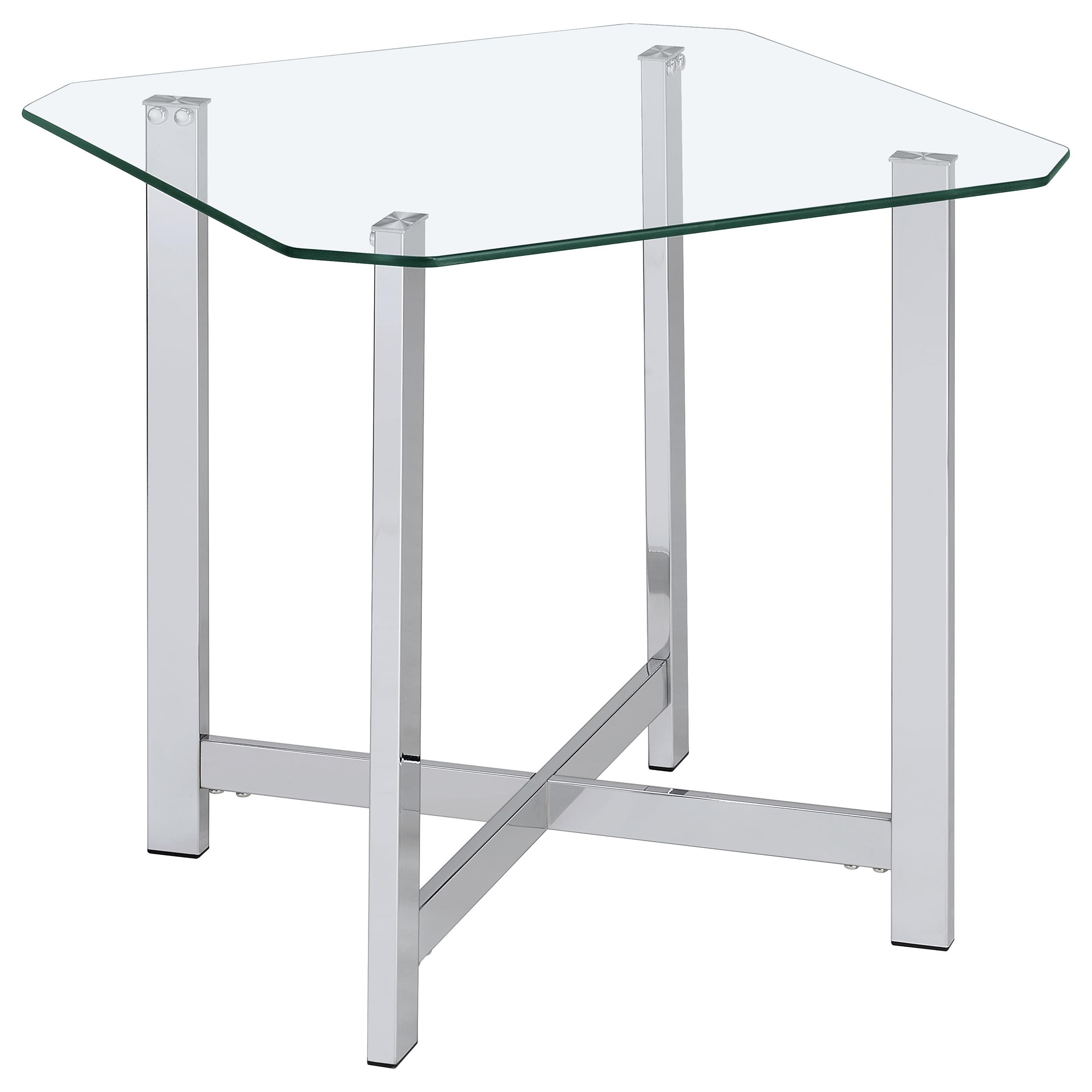 Cronin Rectangular Tempered Glass Top Cocktail Coffee Table Chrome